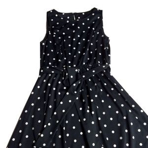 Brand new white dot dress with blue background